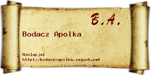 Bodacz Apolka névjegykártya